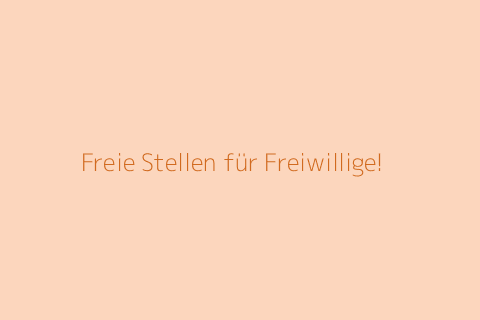 Freie Stellen für Freiwillige! 
